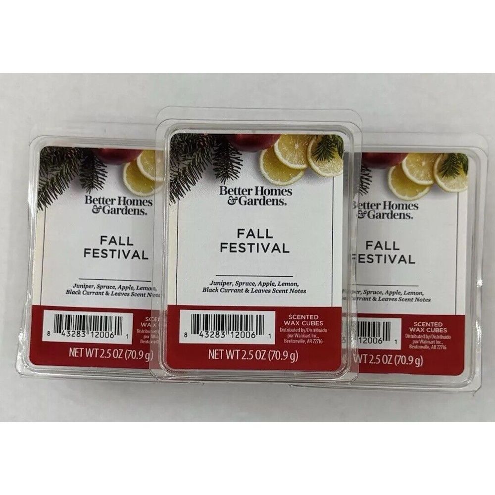 Lot Of  3‎ Better Homes And Gardens Fall Festival Wax Melts Wax Tart Candle Melt